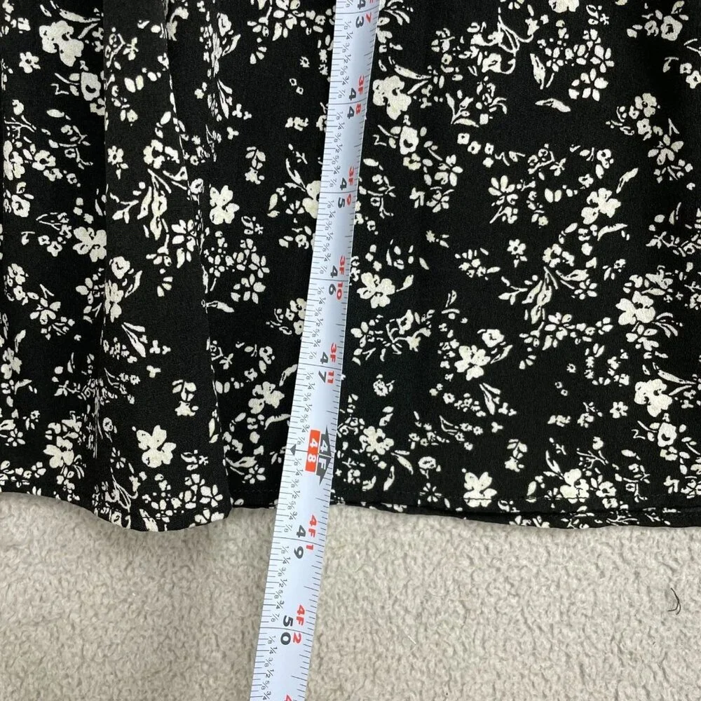 Uniqlo Sleeveless Black & White Floral Midi Dress Polyester M0076 - Picture 10 of 11